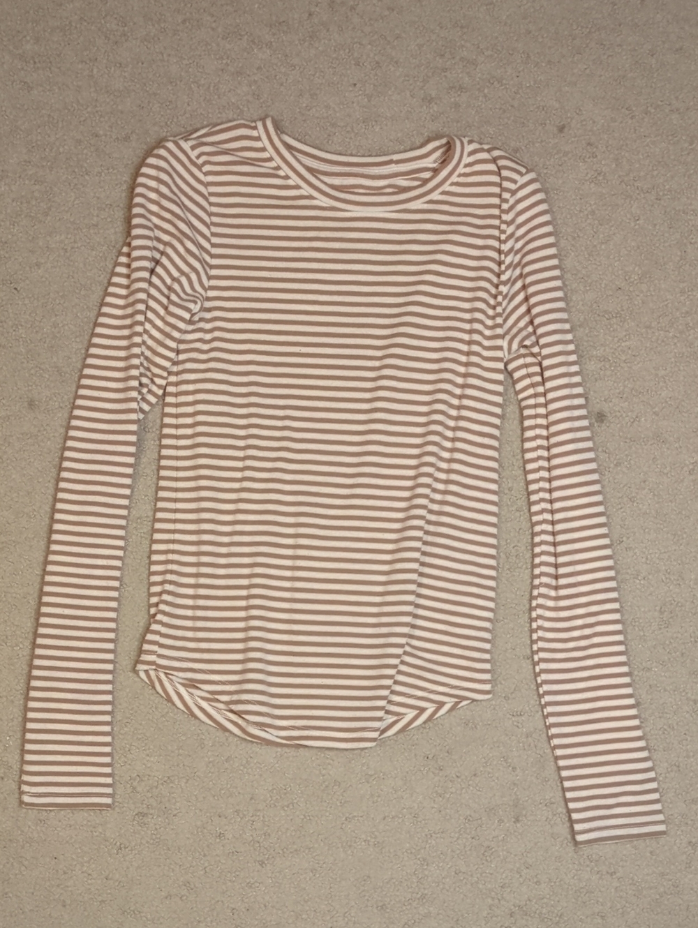 American Eagle Outfitters Long-Sleeve Striped Crewneck - Pink & Cream